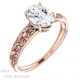 Oval Shaped Forever One Moissanite Engagement Ring #GTJ1180-oval-fo-r 4 Oval Shaped Forever One Moissanite Engagement Ring #GTJ1180-oval-fo-r