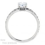 Oval Shaped Forever One Moissanite Engagement Ring #GTJ1180-oval-fo-w