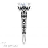 Oval Shaped Forever One Moissanite Engagement Ring #GTJ1180-oval-fo-w