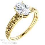 Oval Shaped Forever One Moissanite Engagement Ring #GTJ1180-oval-fo-y