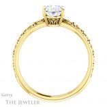 Oval Shaped Forever One Moissanite Engagement Ring #GTJ1180-oval-fo-y