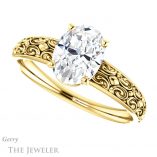 Oval Shaped Forever One Moissanite Engagement Ring #GTJ1180-oval-fo-y