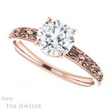 Round Cut Forever One Moissanite Engagement Ring #GTJ1180-round-fo-r
