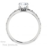 Round Cut Forever One Moissanite Engagement Ring #GTJ1180-round-fo-w