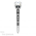 Round Cut Forever One Moissanite Engagement Ring #GTJ1180-round-fo-w