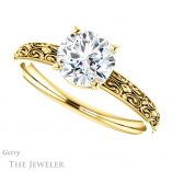 Round Cut Forever One Moissanite Engagement Ring #GTJ1180-round-fo-y 5 Round Cut Forever One Moissanite Engagement Ring #GTJ1180-round-fo-y