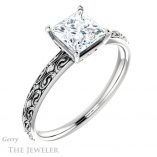 Princess Cut Forever One Moissanite Engagement Ring #GTJ1180-square-fo-w 4 Princess Cut Forever One Moissanite Engagement Ring #GTJ1180-square-fo-w