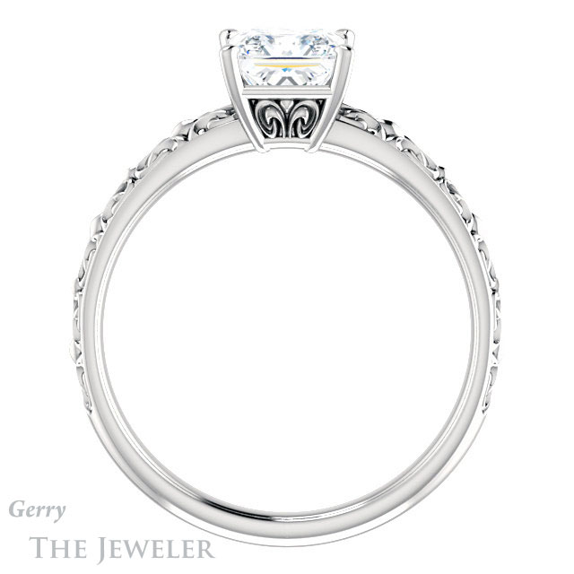 Princess Cut Forever One Moissanite Engagement Ring #GTJ1180-square-fo-w