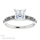 Princess Cut Forever One Moissanite Engagement Ring #GTJ1180-square-fo-w 1 Princess Cut Forever One Moissanite Engagement Ring #GTJ1180-square-fo-w