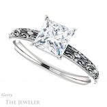 Princess Cut Forever One Moissanite Engagement Ring #GTJ1180-square-fo-w 5 Princess Cut Forever One Moissanite Engagement Ring #GTJ1180-square-fo-w