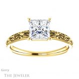 Princess Cut Forever One Moissanite Engagement Ring #GTJ1180-square-fo-y 1 Princess Cut Forever One Moissanite Engagement Ring #GTJ1180-square-fo-y