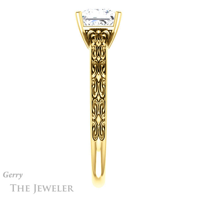 Princess Cut Forever One Moissanite Engagement Ring #GTJ1180-square-fo-y 3 Princess Cut Forever One Moissanite Engagement Ring #GTJ1180-square-fo-y