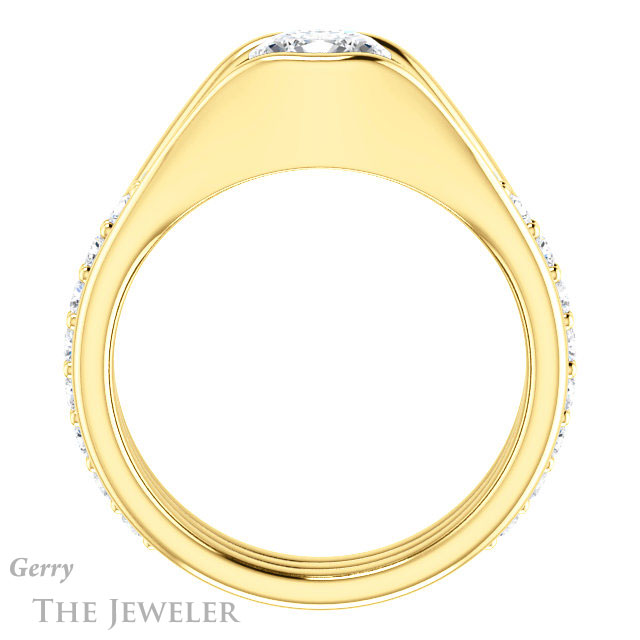 Cushion Cut Forever One Moissanite Engagement Ring #GTJ1181-cushion-fo-y | Gerry The Jeweler Cushion Cut Forever One Moissanite Engagement Ring #GTJ1181-cushion-fo-y