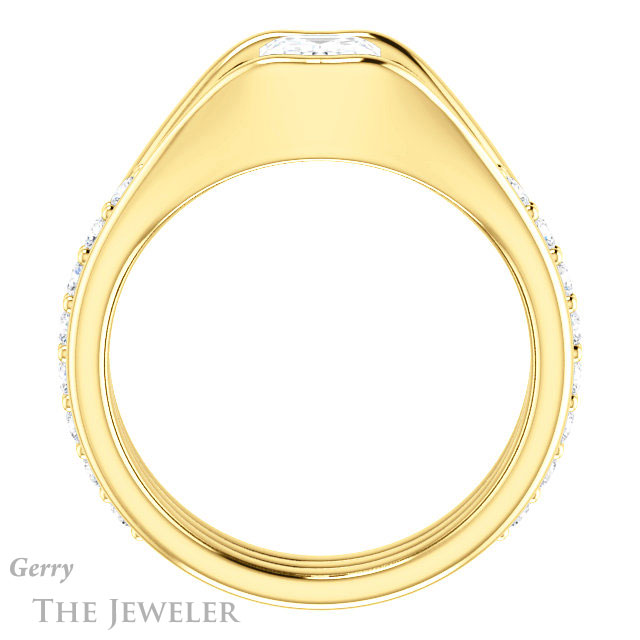 Emerald Cut Forever One Moissanite Engagement Ring #GTJ1181-emerald-fb-y | Gerry The Jeweler Emerald Cut Forever Brilliant Moissanite Engagement Ring #GTJ1181-emerald-fb-y