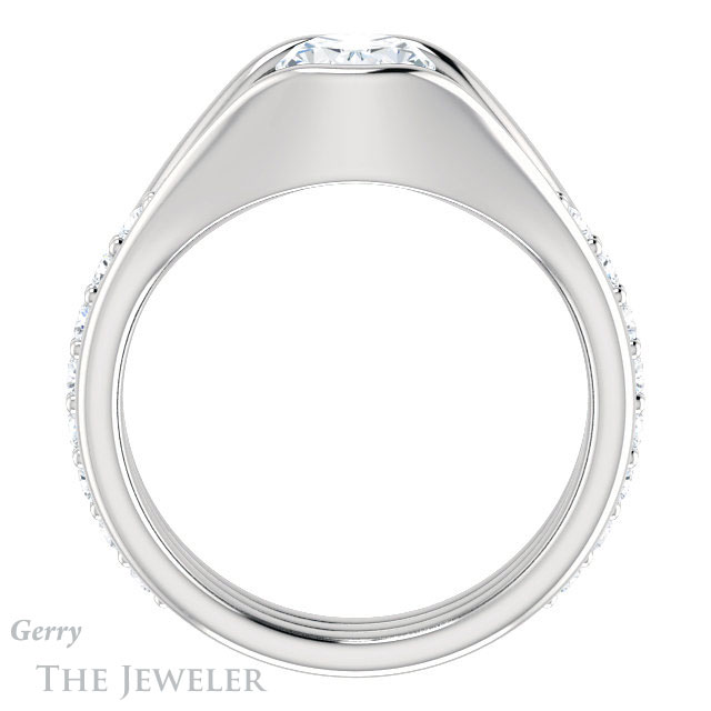 Oval Shaped Forever One Moissanite Engagement Ring #GTJ1181-oval-fo-w | Gerry The Jeweler Oval Shaped Forever One Moissanite Engagement Ring #GTJ1181-oval-fo-w