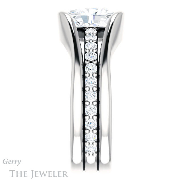 Oval Shaped Forever One Moissanite Engagement Ring #GTJ1181-oval-fo-w | Gerry The Jeweler Oval Shaped Forever One Moissanite Engagement Ring #GTJ1181-oval-fo-w