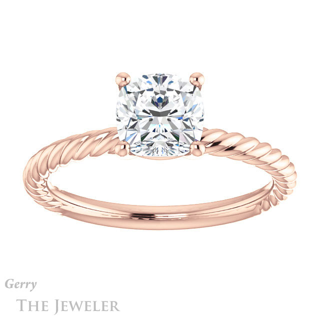 Cushion Cut Forever One Moissanite Engagement Ring #GTJ1182-cushion-fo-r