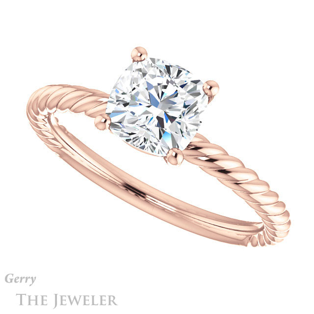 Cushion Cut Forever One Moissanite Engagement Ring #GTJ1182-cushion-fo-r