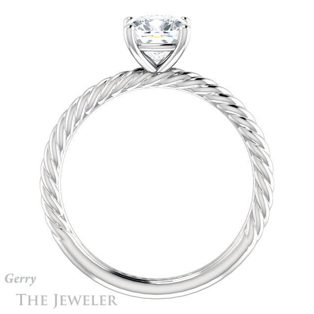 Cushion Cut Forever One Moissanite Engagement Ring #GTJ1182-cushion-fo-w