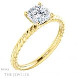 Cushion Cut Forever One Moissanite Engagement Ring #GTJ1182-cushion-fo-y