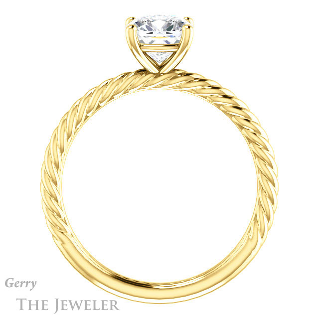 Cushion Cut Forever One Moissanite Engagement Ring #GTJ1182-cushion-fo-y