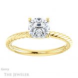 Cushion Cut Forever One Moissanite Engagement Ring #GTJ1182-cushion-fo-y