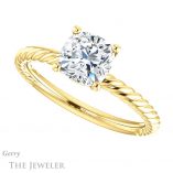 Cushion Cut Forever One Moissanite Engagement Ring #GTJ1182-cushion-fo-y