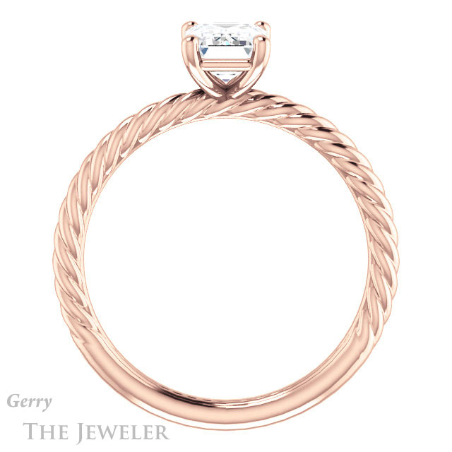 Emerald Cut Forever Brilliant Moissanite Engagement Ring #GTJ1182-emerald-fb-r