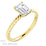Emerald Cut Forever Brilliant Moissanite Engagement Ring #GTJ1182-emerald-fb-y
