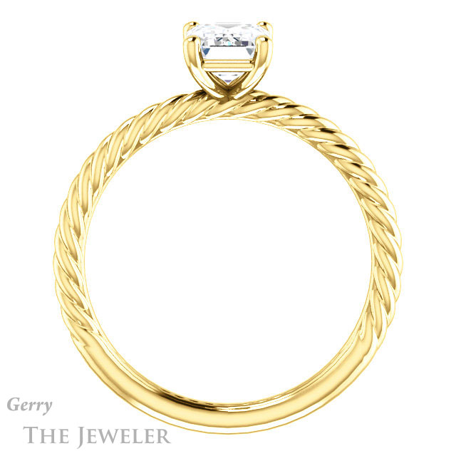 Emerald Cut Forever Brilliant Moissanite Engagement Ring #GTJ1182-emerald-fb-y
