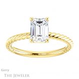 Emerald Cut Forever Brilliant Moissanite Engagement Ring #GTJ1182-emerald-fb-y