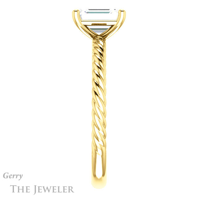 Emerald Cut Forever Brilliant Moissanite Engagement Ring #GTJ1182-emerald-fb-y
