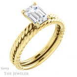 Emerald Cut Forever Brilliant Moissanite Engagement Ring #GTJ1182-emerald-fb-y