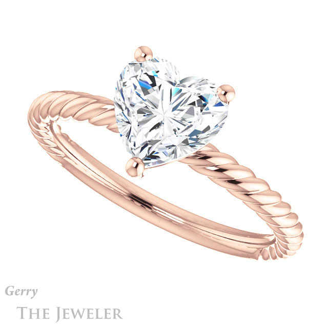 Heart Shaped Forever One Moissanite Engagement Ring #GTJ1182-heart-fb-r 5 Heart Shaped Forever Brilliant Moissanite Engagement Ring #GTJ1182-heart-fb-r