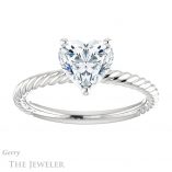 Heart Shaped Forever One Moissanite Engagement Ring #GTJ1182-heart-fb-w 1 Heart Shaped Forever Brilliant Moissanite Engagement Ring #GTJ1182-heart-fb-w