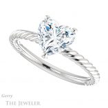 Heart Shaped Forever One Moissanite Engagement Ring #GTJ1182-heart-fb-w 5 Heart Shaped Forever Brilliant Moissanite Engagement Ring #GTJ1182-heart-fb-w