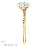 Heart Shaped Forever One Moissanite Engagement Ring #GTJ1182-heart-fb-y 3 Heart Shaped Forever Brilliant Moissanite Engagement Ring #GTJ1182-heart-fb-y