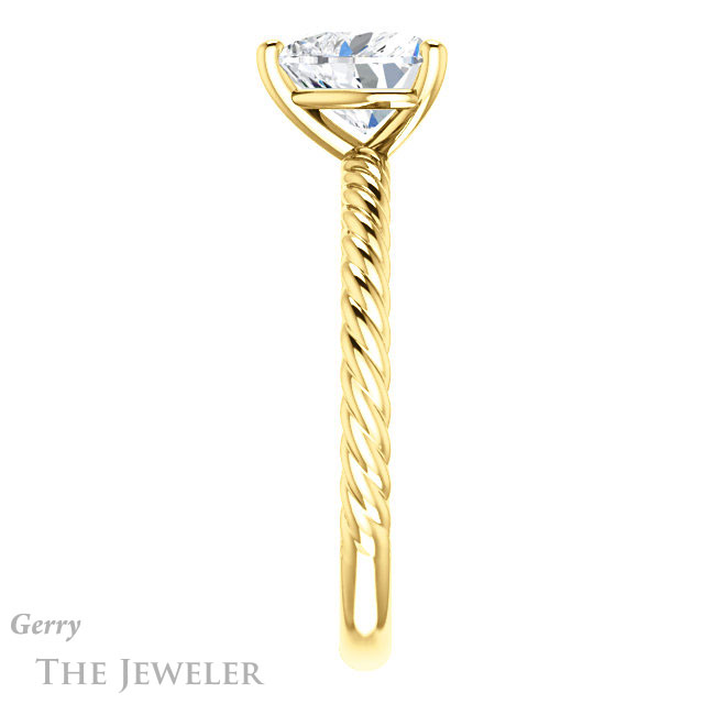 Heart Shaped Forever One Moissanite Engagement Ring #GTJ1182-heart-fb-y 3 Heart Shaped Forever Brilliant Moissanite Engagement Ring #GTJ1182-heart-fb-y