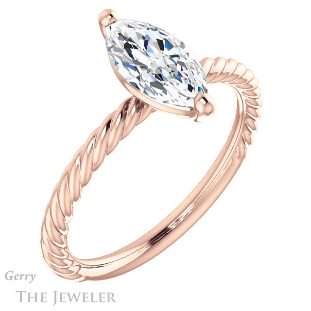 Marquise Cut Forever One Moissanite Engagement Ring #GTJ1182-marquise-fb-r 4 Marquise Cut Forever Brilliant Moissanite Engagement Ring #GTJ1182-marquise-fb-r
