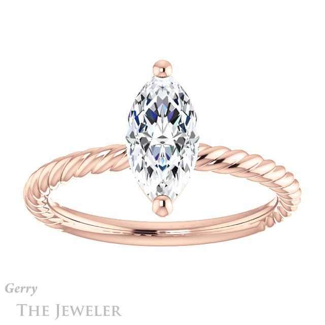 Marquise Cut Forever One Moissanite Engagement Ring #GTJ1182-marquise-fb-r 1 Marquise Cut Forever Brilliant Moissanite Engagement Ring #GTJ1182-marquise-fb-r