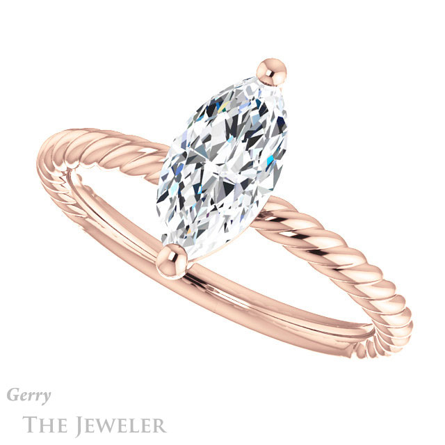 Marquise Cut Forever One Moissanite Engagement Ring #GTJ1182-marquise-fb-r 5 Marquise Cut Forever Brilliant Moissanite Engagement Ring #GTJ1182-marquise-fb-r