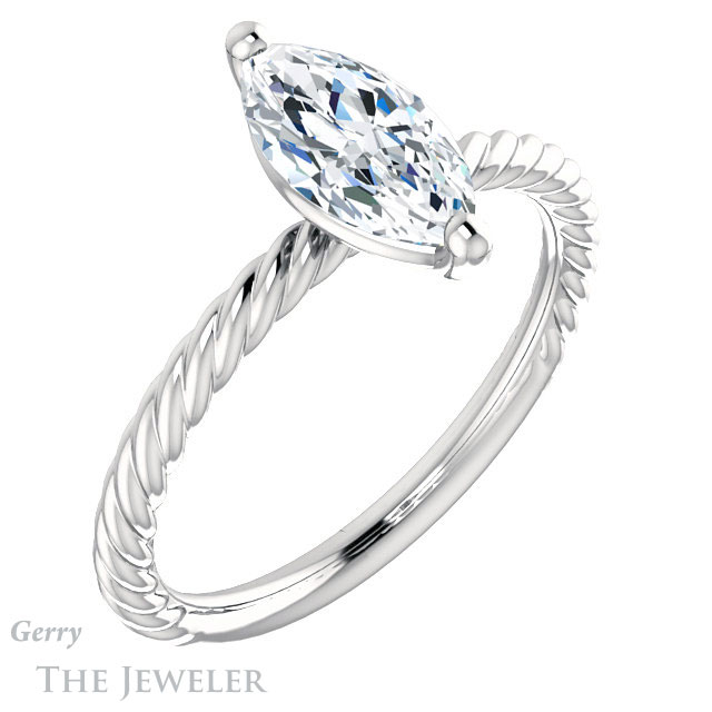 Marquise Cut Forever Brilliant Moissanite Engagement Ring #GTJ1182-marquise-fb-w