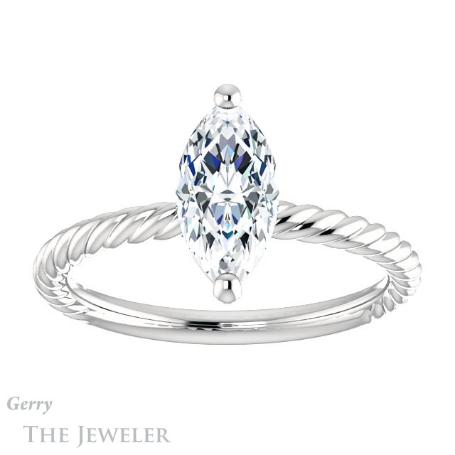 Marquise Cut Forever Brilliant Moissanite Engagement Ring #GTJ1182-marquise-fb-w