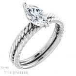 Marquise Cut Forever Brilliant Moissanite Engagement Ring #GTJ1182-marquise-fb-w