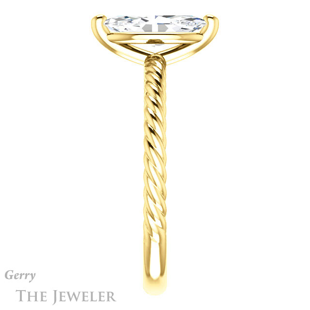 Marquise Cut Forever One Moissanite Engagement Ring #GTJ1182-marquise-fb-y 3 Marquise Cut Forever Brilliant Moissanite Engagement Ring #GTJ1182-marquise-fb-y