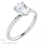 Oval Shaped Forever One Moissanite Engagement Ring #GTJ1182-oval-fo-w