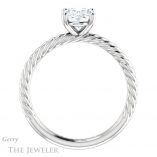 Oval Shaped Forever One Moissanite Engagement Ring #GTJ1182-oval-fo-w