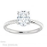 Oval Shaped Forever One Moissanite Engagement Ring #GTJ1182-oval-fo-w