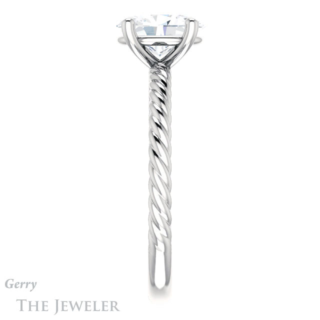 Oval Shaped Forever One Moissanite Engagement Ring #GTJ1182-oval-fo-w