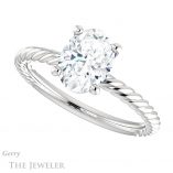 Oval Shaped Forever One Moissanite Engagement Ring #GTJ1182-oval-fo-w